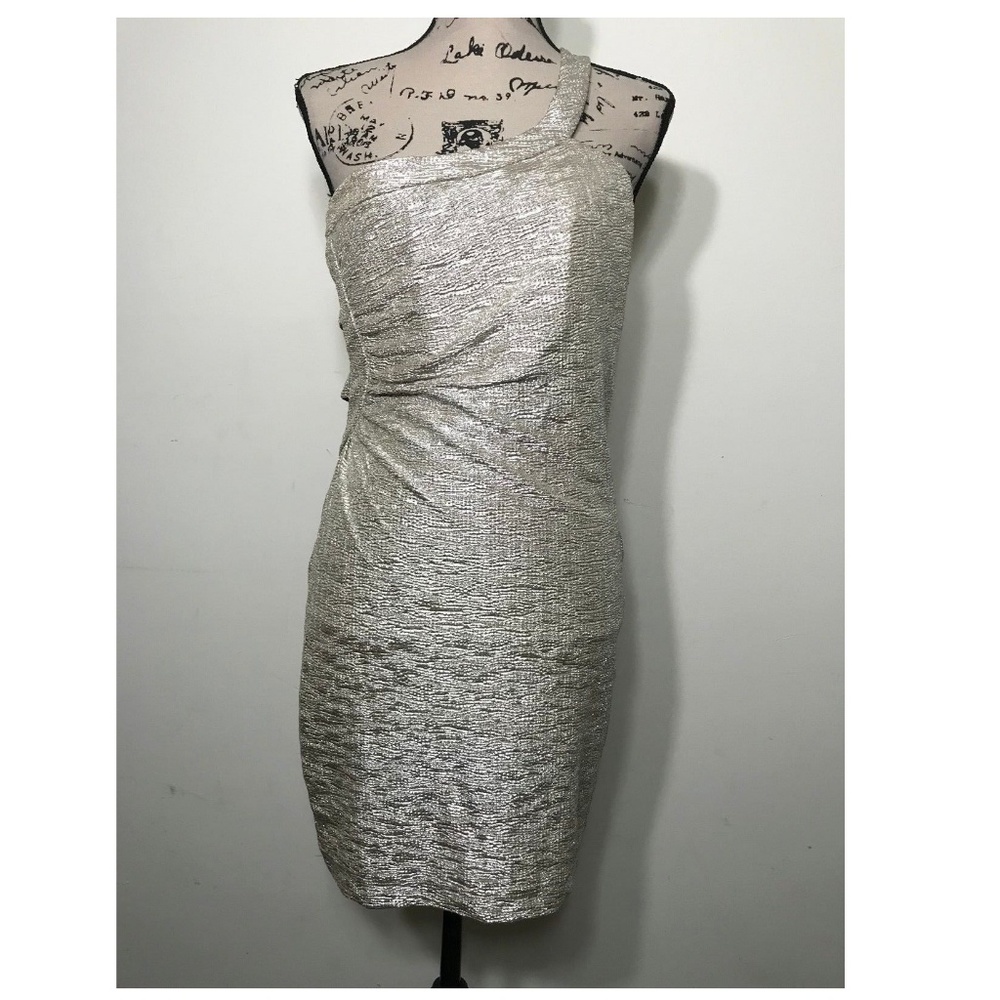 Inspire Me Women's Metallic Gold Sheath Dress